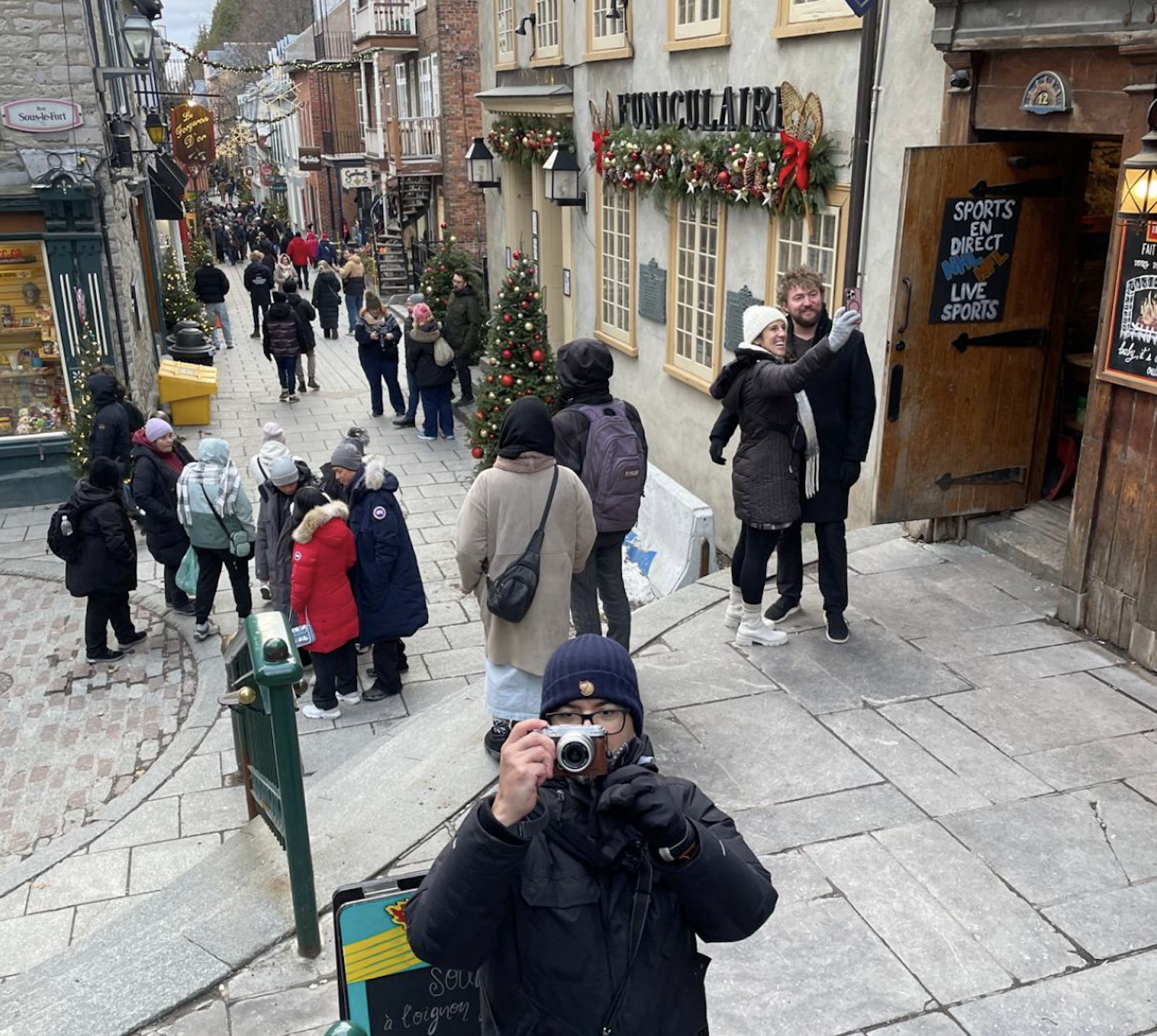 Victor taking photos