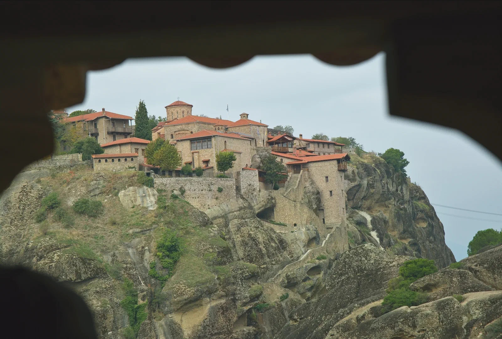 Meteora’s monasteries seem to float above the plain, balanced on towering pillars of rock.