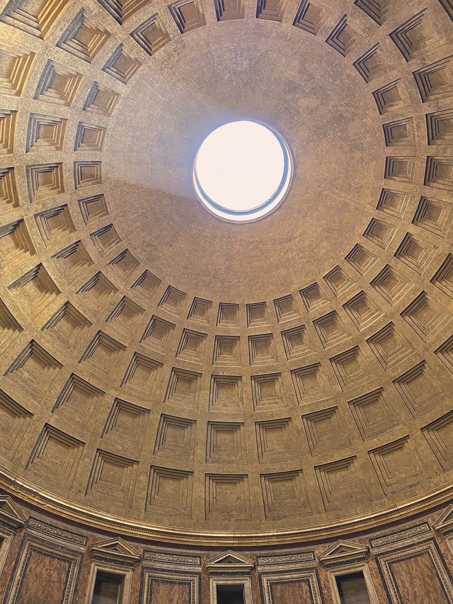 The Pantheon’s oculus is the building’s only source of natural light.